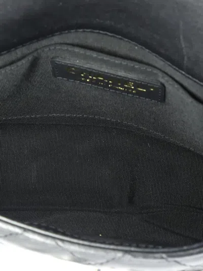 Pre-owned Chanel My Precious Pearls Chain Flap Bag Quilted Lambskin Medium Crossbody Bag In Black