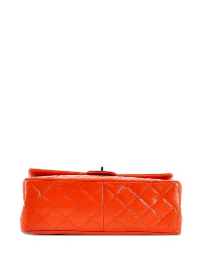 Pre-owned Chanel Reissue 2.55 Flap Bag Quilted Patent Caviar 226 Shoulder Bag In Orange