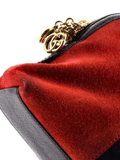Pre-owned Gucci Ophidia Dome Shoulder Bag Suede Small Crossbody Bag In Red