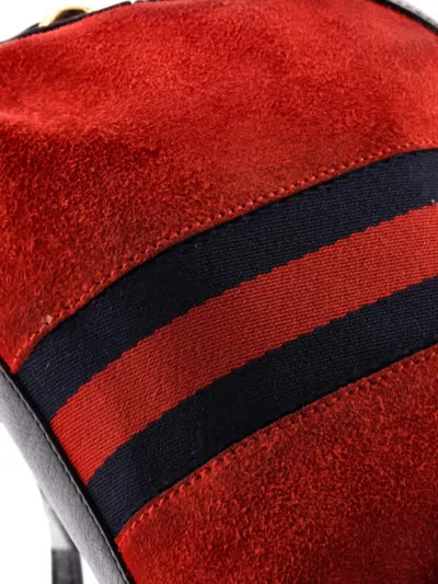 Pre-owned Gucci Ophidia Dome Shoulder Bag Suede Small Crossbody Bag In Red