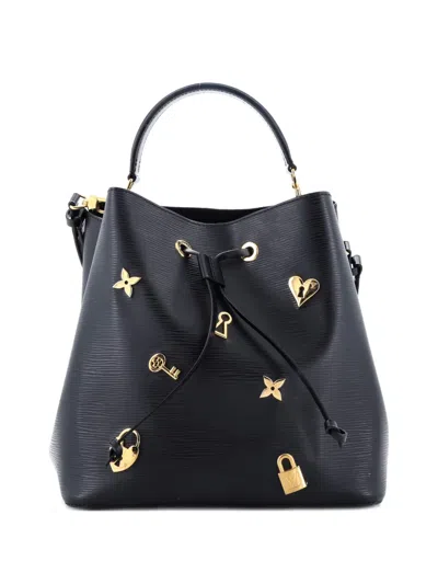 Pre-owned Louis Vuitton Neonoe Handbag Love Lock Epi Leather Bucket Bag In Black