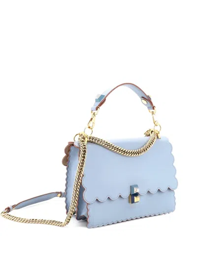 Pre-owned Fendi Kan I Bag Leather Medium Shoulder Bag In Blue