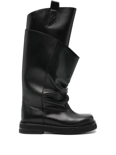 Attico 35mm Passeggiata Leather Knee-high Boots In Black