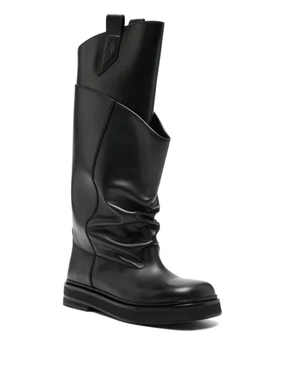 Attico 35mm Passeggiata Leather Knee-high Boots In Black