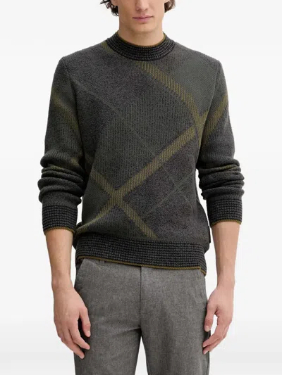 Marc O'polo Argyle-pattern Sweater In Gray