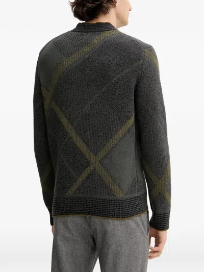 Marc O'polo Argyle-pattern Sweater In Gray