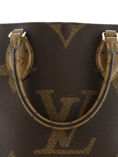 Pre-owned Louis Vuitton Onthego Reverse Monogram Giant Mm Tote Bag In Brown