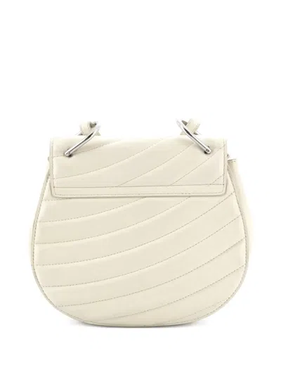 Pre-owned Chloé Drew Bijou Quilted Leather Small Crossbody Bag In Neutral