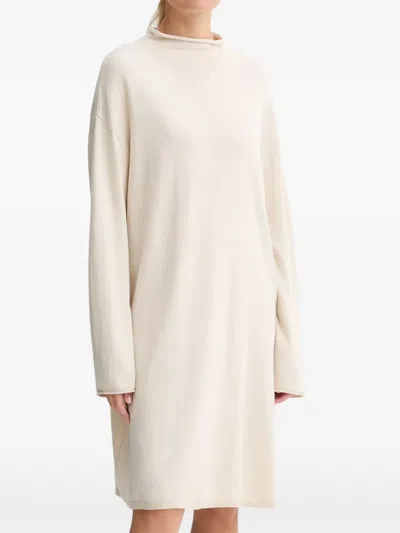 Marc O'polo Mock-neck Long-sleeve Mini Dress In Neutral