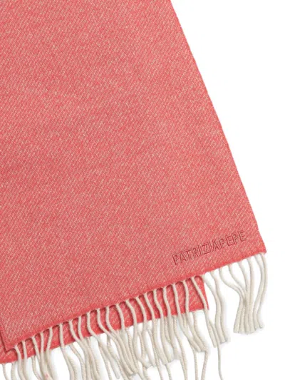 Patrizia Pepe Fringed Scarf In Pink