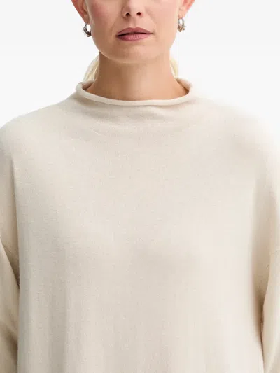 Marc O'polo Mock-neck Long-sleeve Mini Dress In Neutral