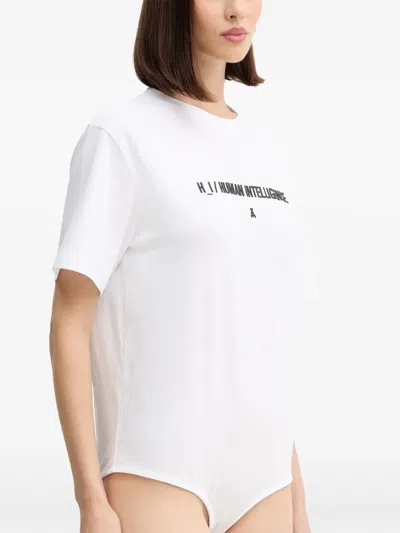 Patrizia Pepe Print-detail Crew Neck T-shirt In White