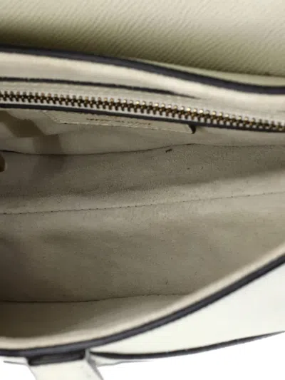 Pre-owned Dior Saddle Handbag Leather Medium Shoulder Bag In Neutral