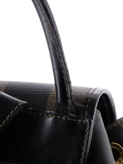 Pre-owned Fendi Pequin Front Pocket Coated Canvas Small Backpack In Brown