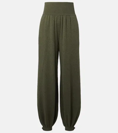 Loro Piana Cashmere Wide-leg Pants In Green