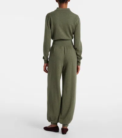 Loro Piana Cashmere Wide-leg Pants In Green