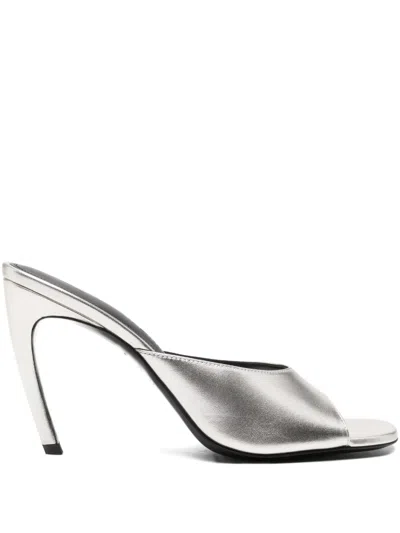 Attico Betta 95 Metallic Leather Mules In Multi