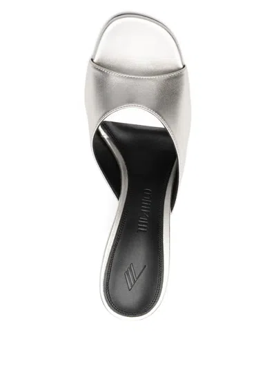 Attico Betta 95 Metallic Leather Mules In Multi