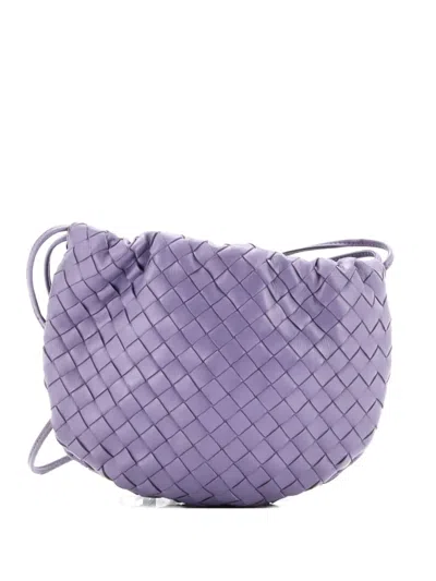 Pre-owned Bottega Veneta Bulb Shoulder Bag Intrecciato Nappa Mini Crossbody Bag In Purple
