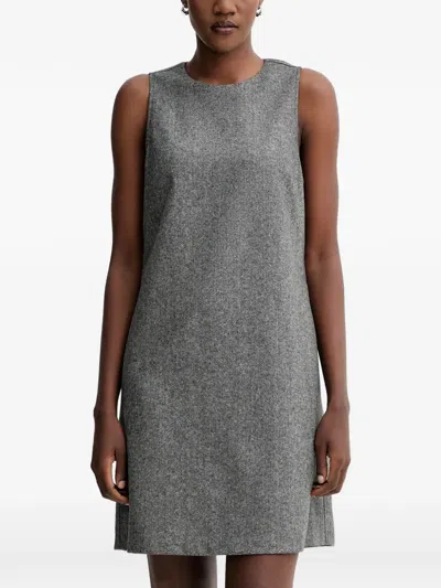 Marc O'polo Sleeveless Crew-neck Mini Dress In Gray
