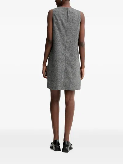 Marc O'polo Sleeveless Crew-neck Mini Dress In Gray