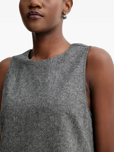 Marc O'polo Sleeveless Crew-neck Mini Dress In Gray