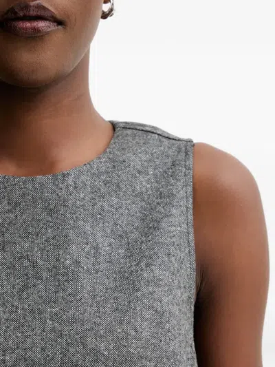 Marc O'polo Sleeveless Crew-neck Mini Dress In Gray