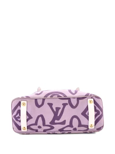 Pre-owned Louis Vuitton Tahitienne Cabas Canvas Pm Tote Bag In Purple