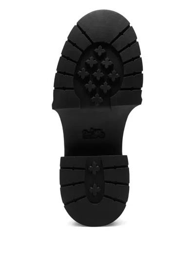 Coach 57mm Leah Knitted-collar Lace-up Boots In Black