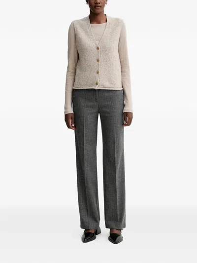 Marc O'polo Buttoned V-neck Cardigan In Neutral