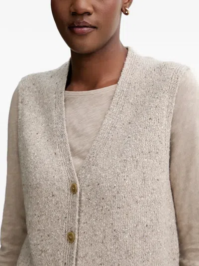 Marc O'polo Buttoned V-neck Cardigan In Neutral