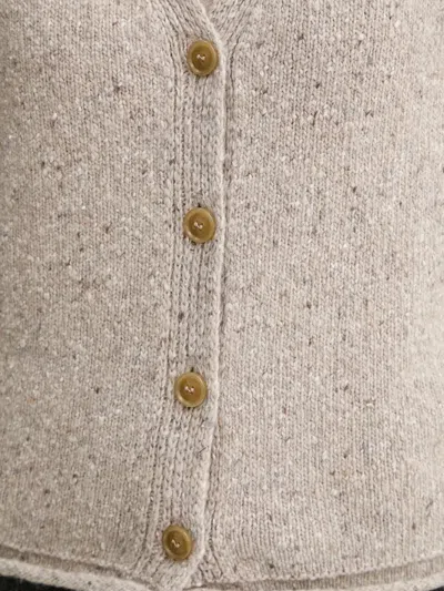Marc O'polo Buttoned V-neck Cardigan In Neutral