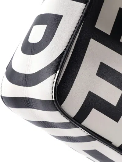 Pre-owned Fendi X Marc Jacobs Baguette Nm Bag Printed Leather Medium Shoulder Bag In Black