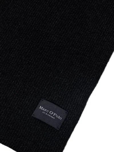 Marc O'polo Logo-patch Beanie Hat Set In Black