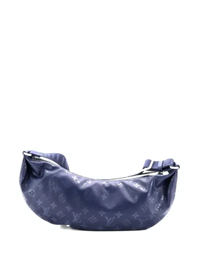 Pre-owned Louis Vuitton America's Cup Hammock Bag Monogram Storm Canvas Crossbody Bag In Blue