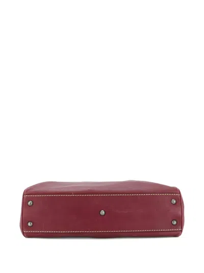 Pre-owned Fendi Selleria Peekaboo Bag Leather Medium Satchel In Red