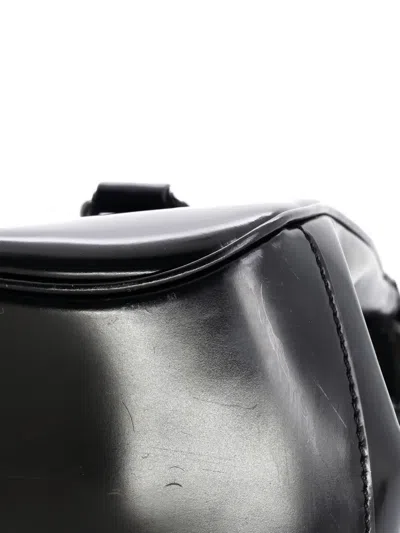 Pre-owned Gucci Lady Lock Leather Medium Satchel In Black