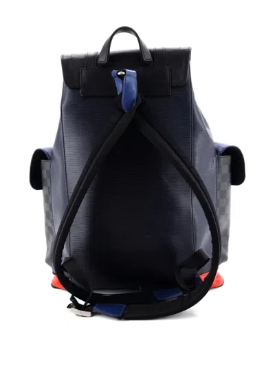 Pre-owned Louis Vuitton Christopher Epi Leather With Damier Graphite Pm Backpack In Black