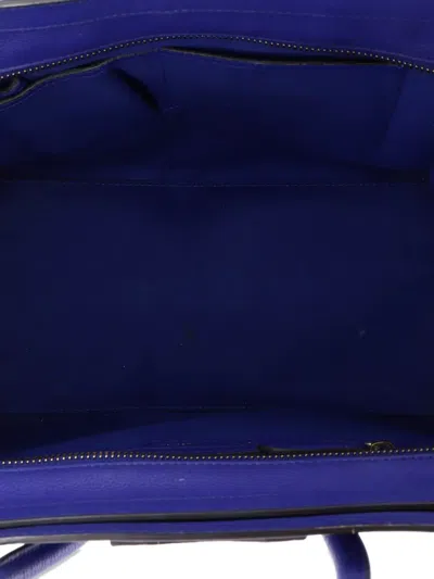 Pre-owned Celine Luggage Bag Grainy Leather Mini Tote Bag In Blue