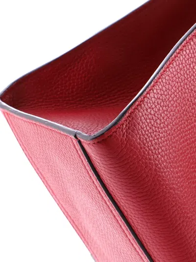 Pre-owned Gucci Gg Marmont Top Handle Bag Leather Small Satchel In Red