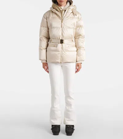 Bogner Lyra Belted Down Ski Jacket In Neutral