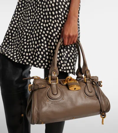 Chloé Paddington Large Leather Shoulder Bag In Brown