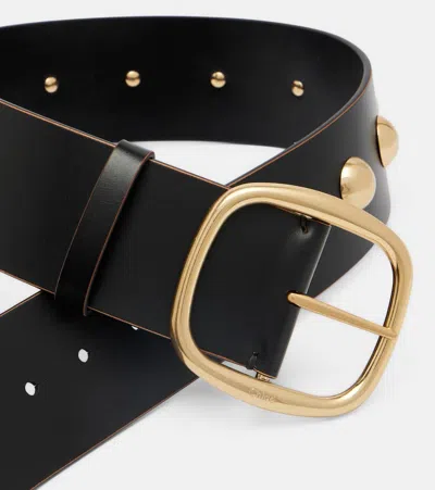 Chloé Midnight Studded Leather Belt In Black