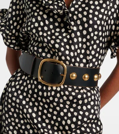 Chloé Midnight Studded Leather Belt In Black