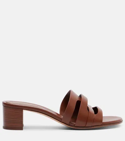 Gianvito Rossi 35 Leather Mules In Multi