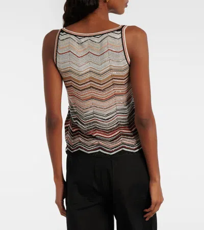 Missoni Zig Zag Sequined Lamé Top In Red