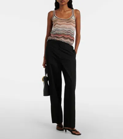 Missoni Zig Zag Sequined Lamé Top In Red