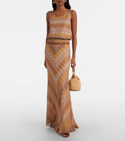 Missoni Zig Zag Lamé Top In Multi