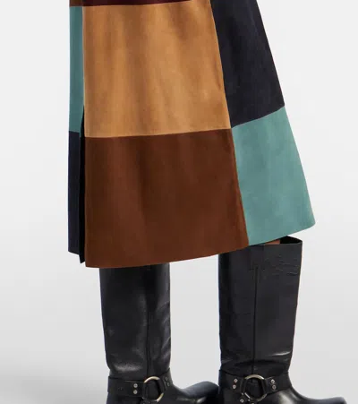 Rixo London Rixo Milly Patchwork Suede Coat In Multi
