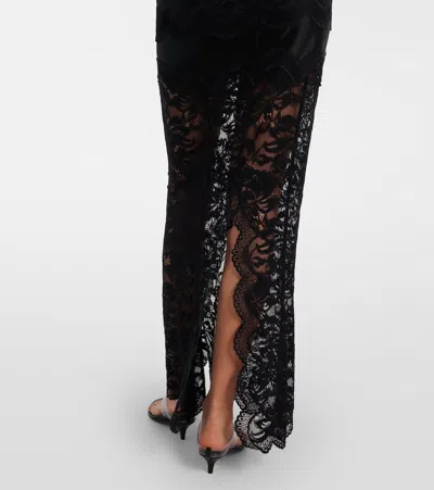 Rabanne Lace-trimmed Jersey Maxi Dress In Black